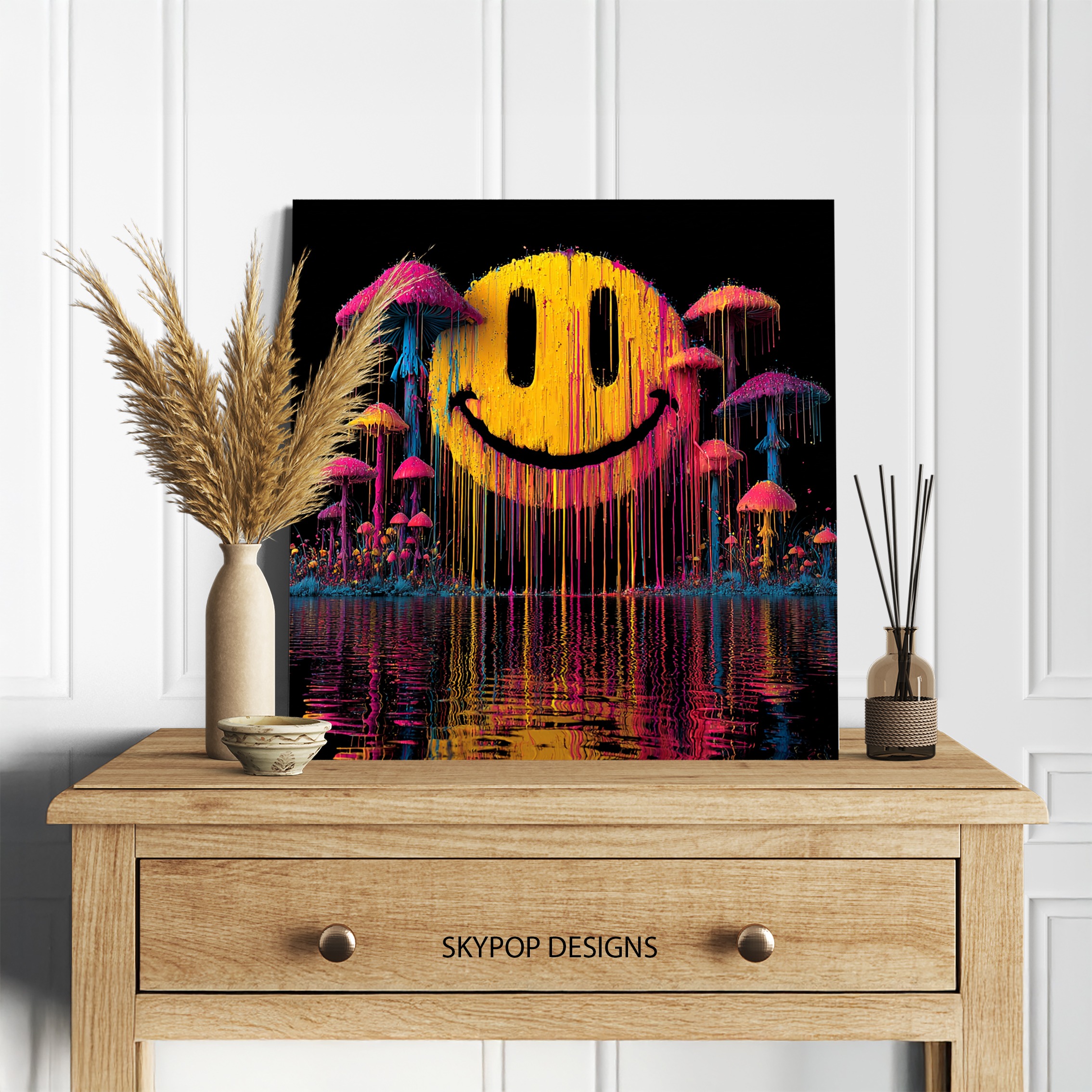 5.jpg Psychedelic Smiley Mushroom Art