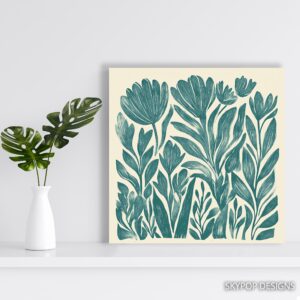 Teal Tulip Art