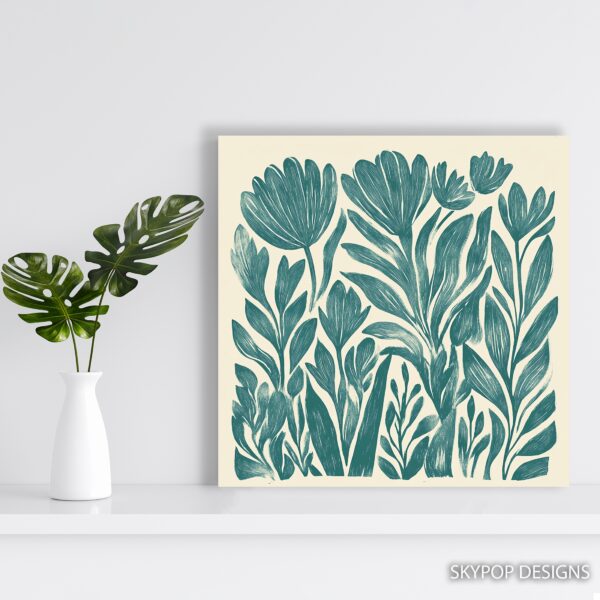 Teal Tulip Art