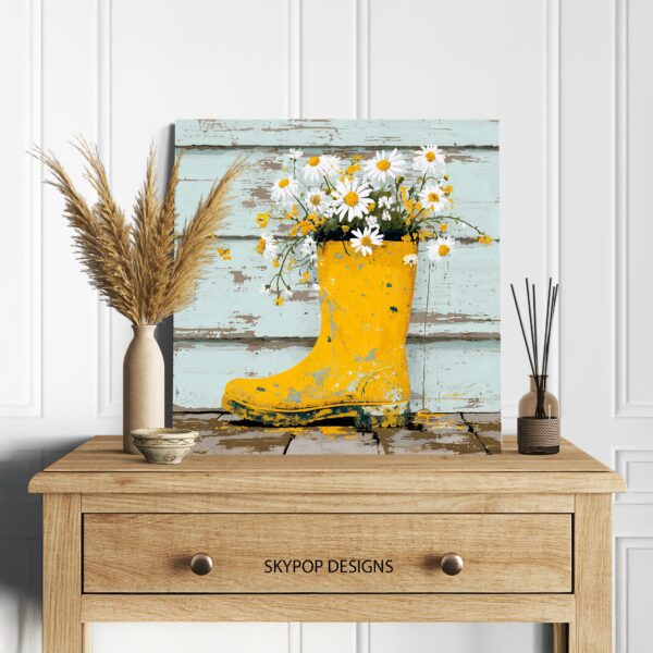 Yellow Rainboot Flower Art