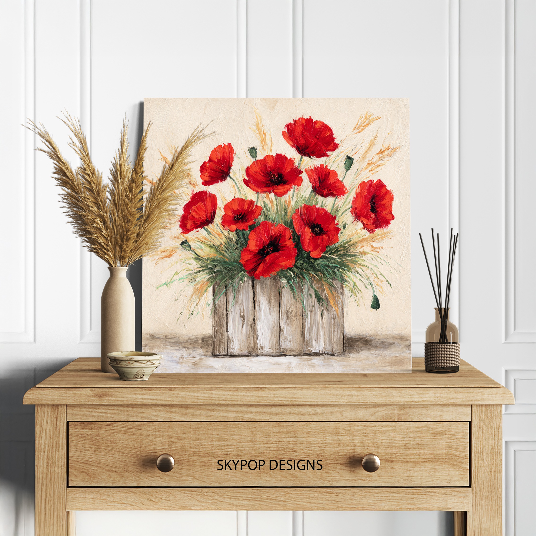 5.jpg Red Poppy Bouquet Art
