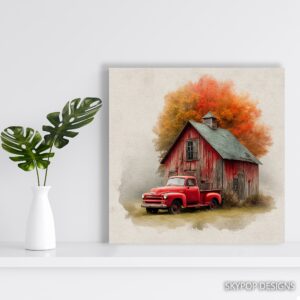 Red Barn Truck Art