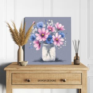 Mason Jar Flower Bouquet Art