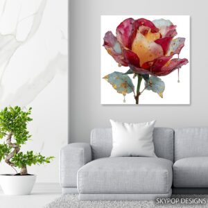 Vibrant Rose Bloom Art