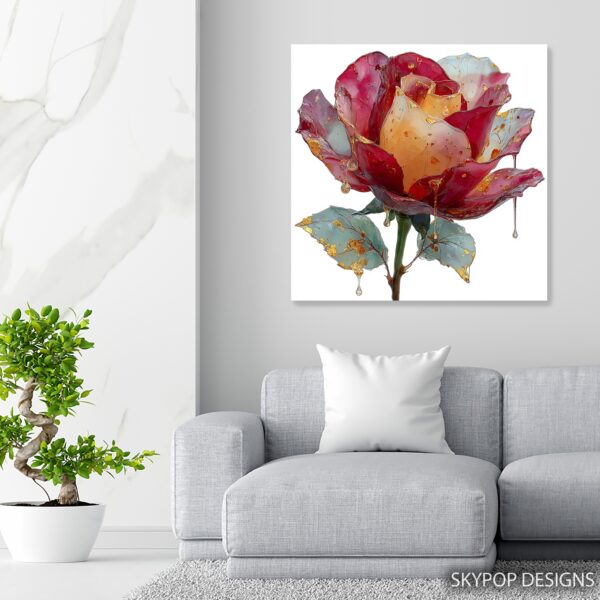 Vibrant Rose Bloom Art