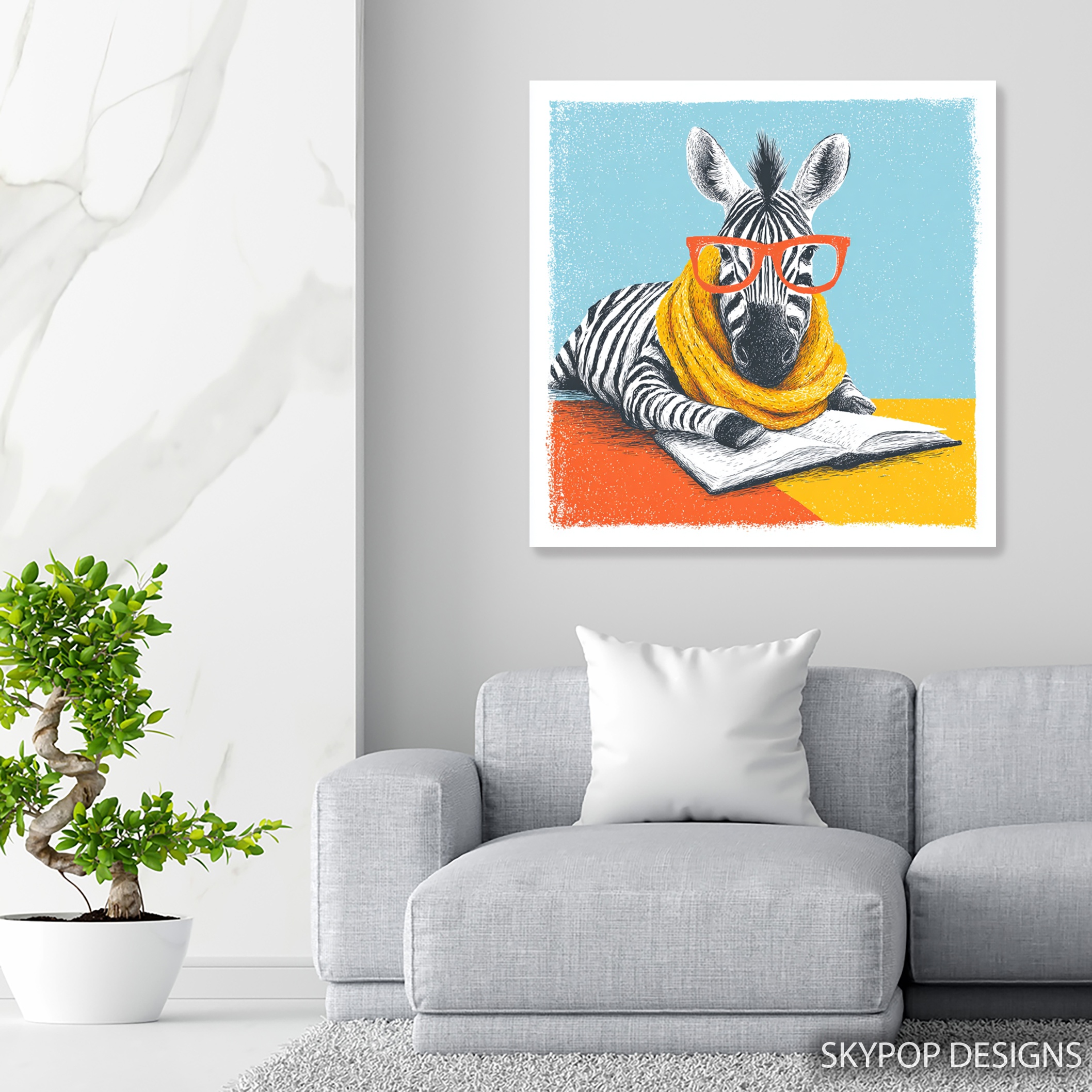 5.jpg Zebra Reading Art