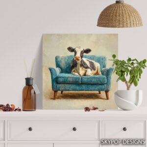 Cow on Couch Art