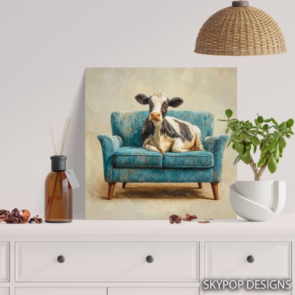 Cow on Couch Art