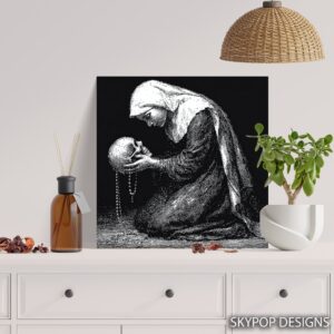 Contemplative Skull Art