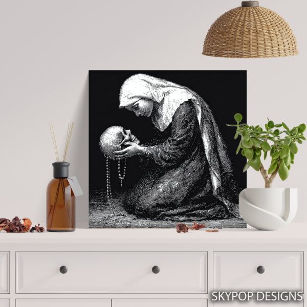 Contemplative Skull Art