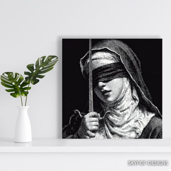 Blindfolded Justice Art