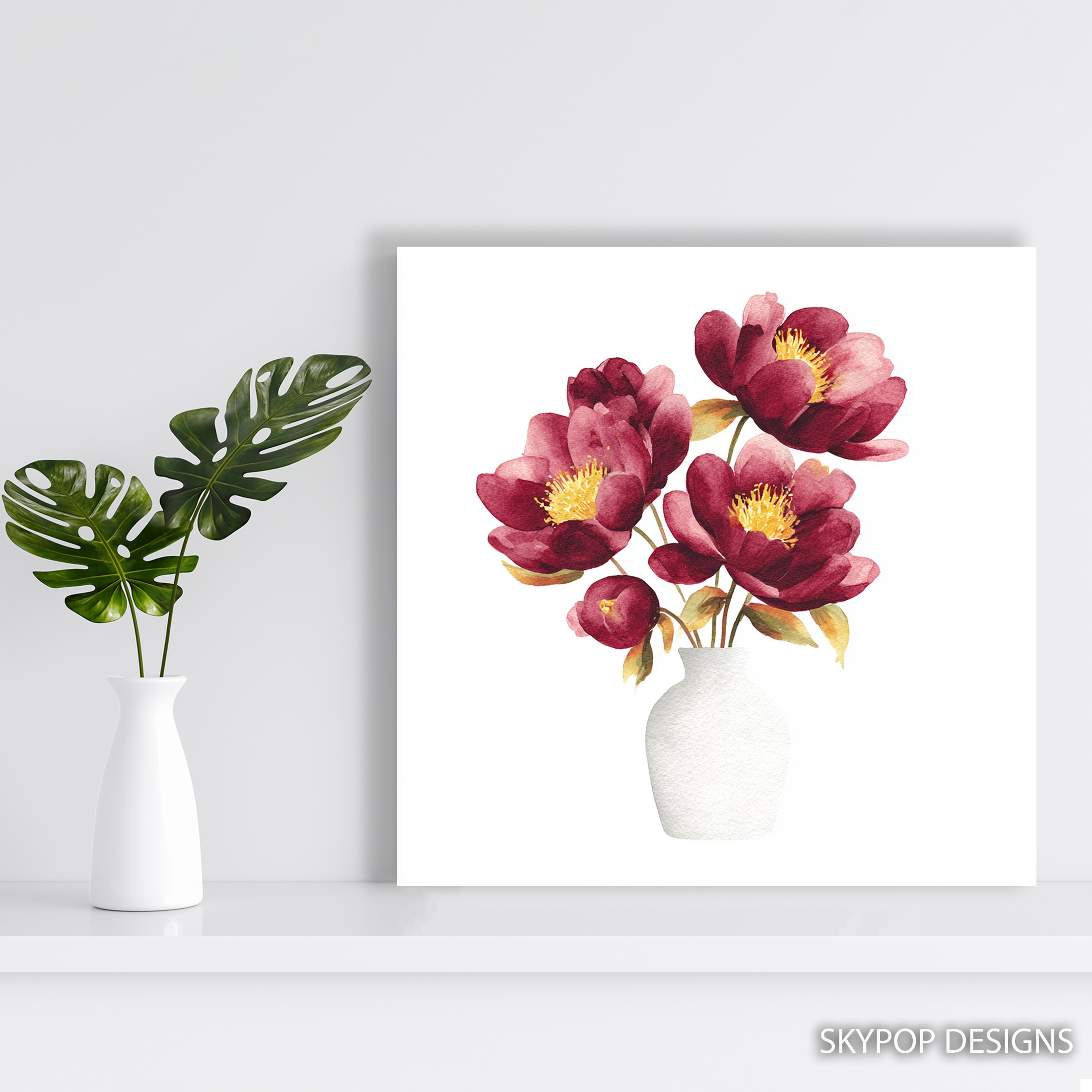 5.jpg Burgundy Peony Bouquet Art