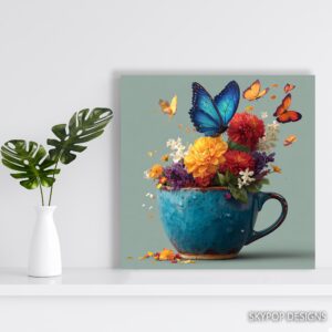 Butterfly Flower Cup Art