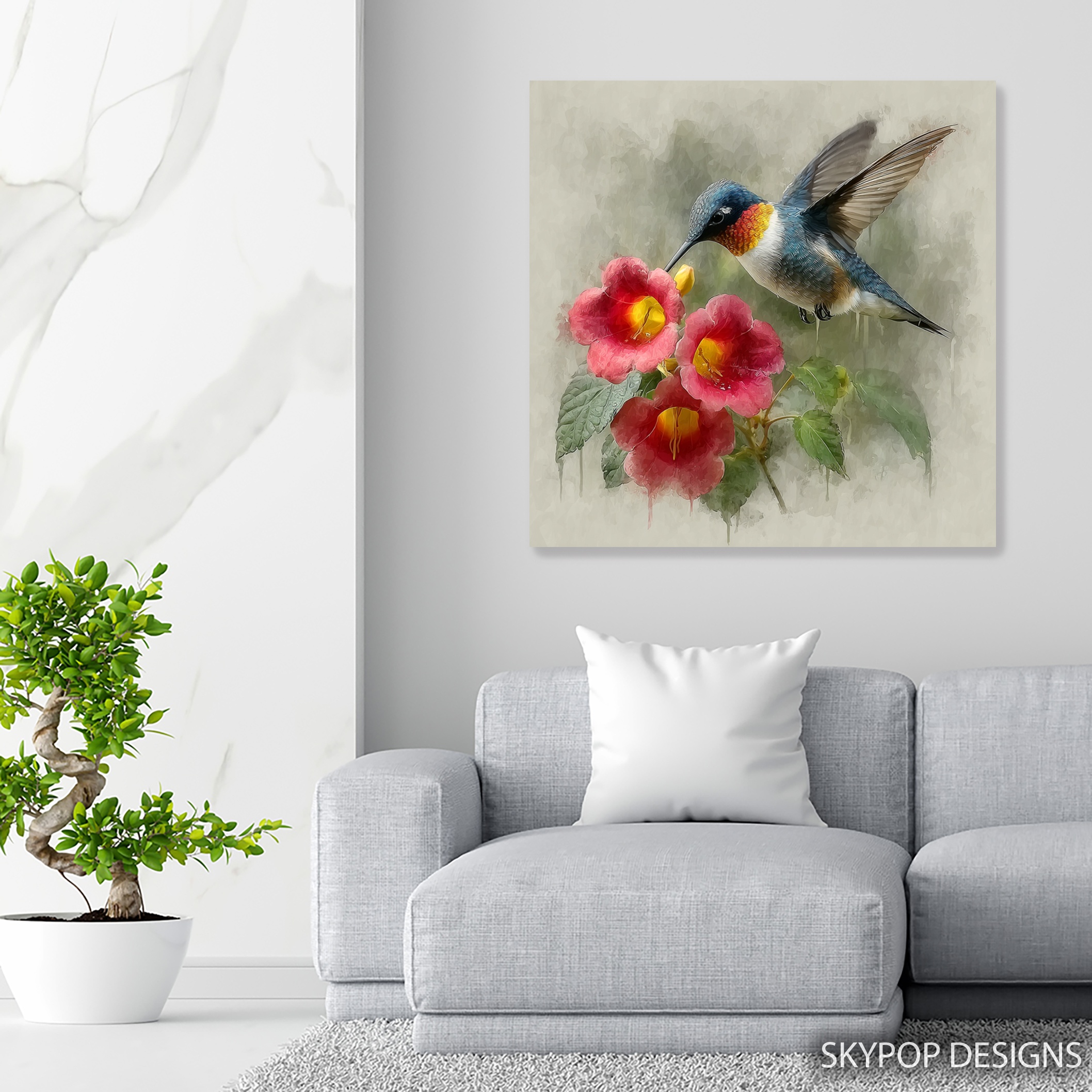 5.jpg Hummingbird Flower Art