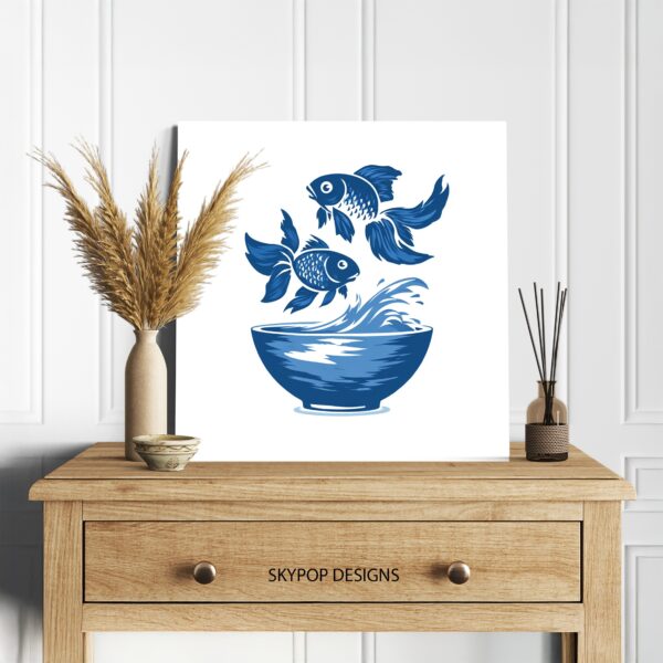 Blue Fish Bowl Art