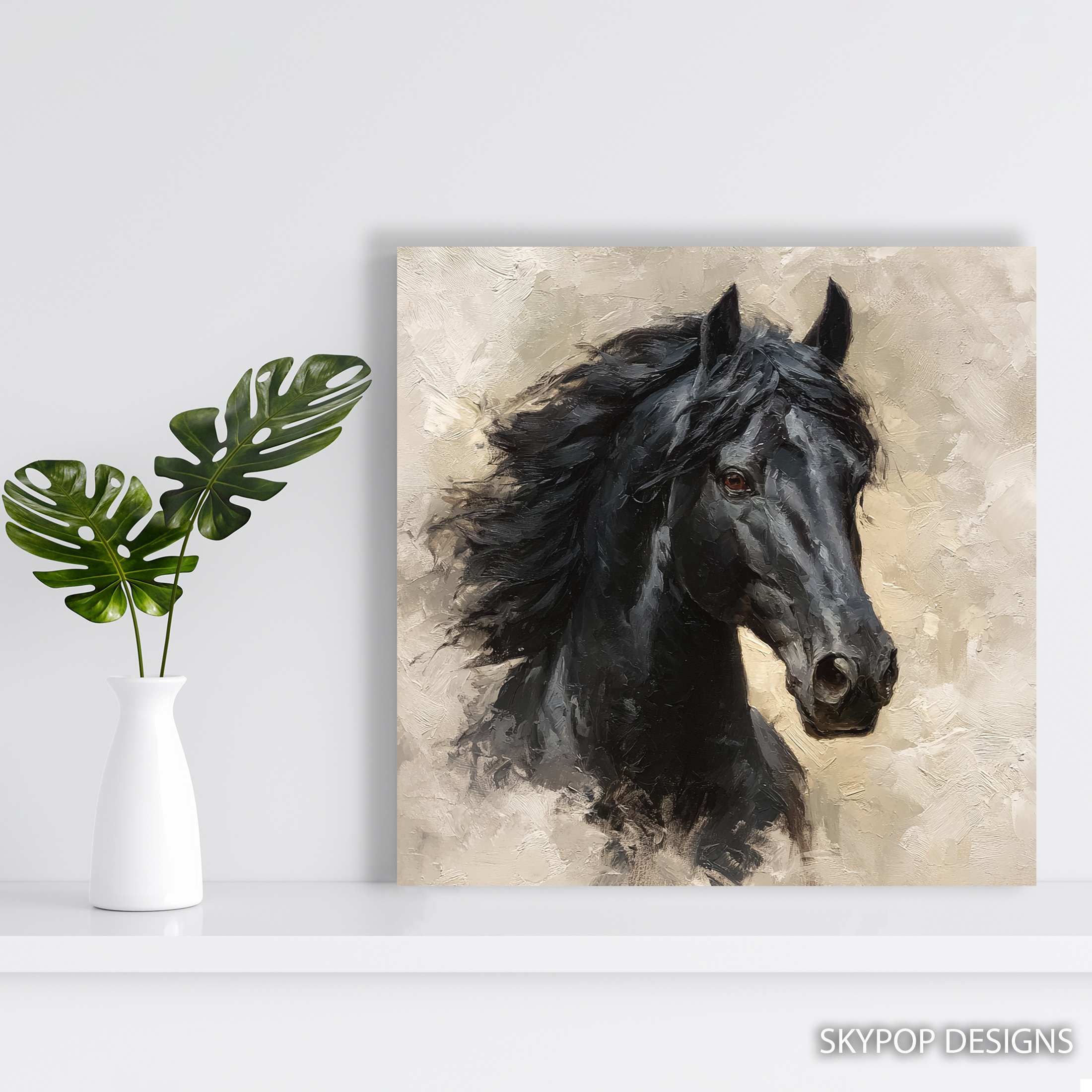 5.jpg Black Horse Portrait Art