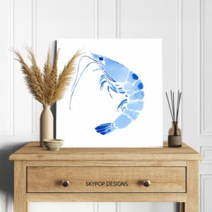 Blue Shrimp Art