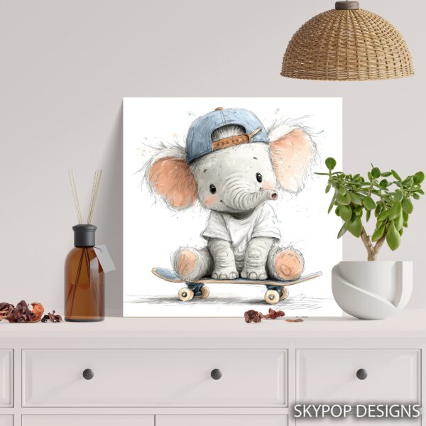 Elephant Skateboard Art