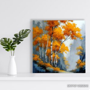 Autumn Birch Forest Art