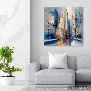 Urban Skyline Reflection Art