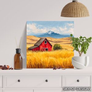 Mountain Barn Landscape Art