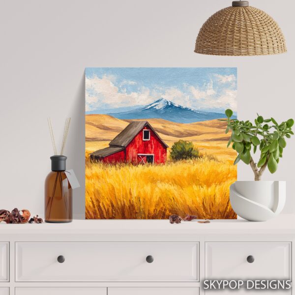 Mountain Barn Landscape Art