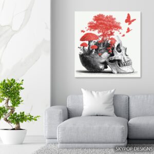 Red Tree Skull Art