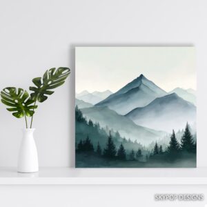 Misty Mountain Forest Art