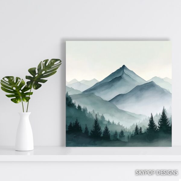 Misty Mountain Forest Art