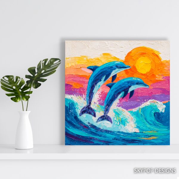 Dolphin Sunset Art