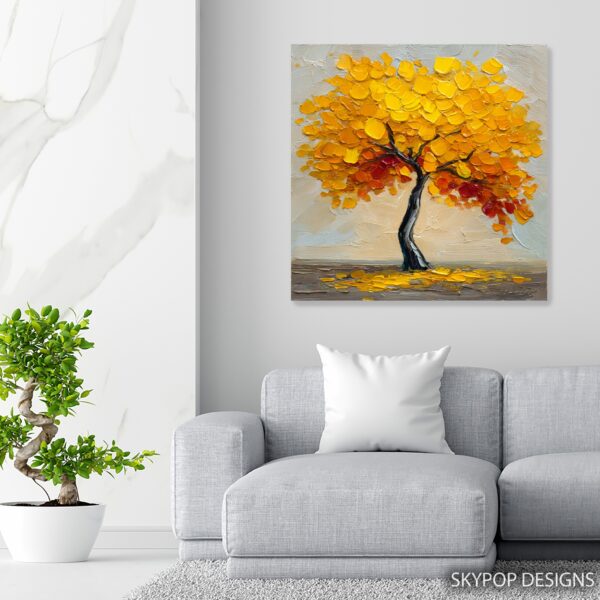 Golden Autumn Tree Art