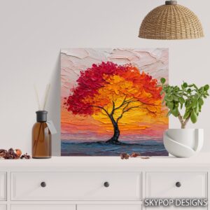 Autumn Tree Sunset Art