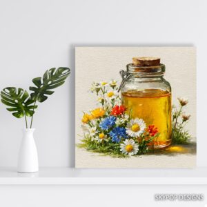 Wildflower Honey Jar Art