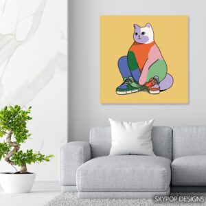Colorful Cat Sneakers Art