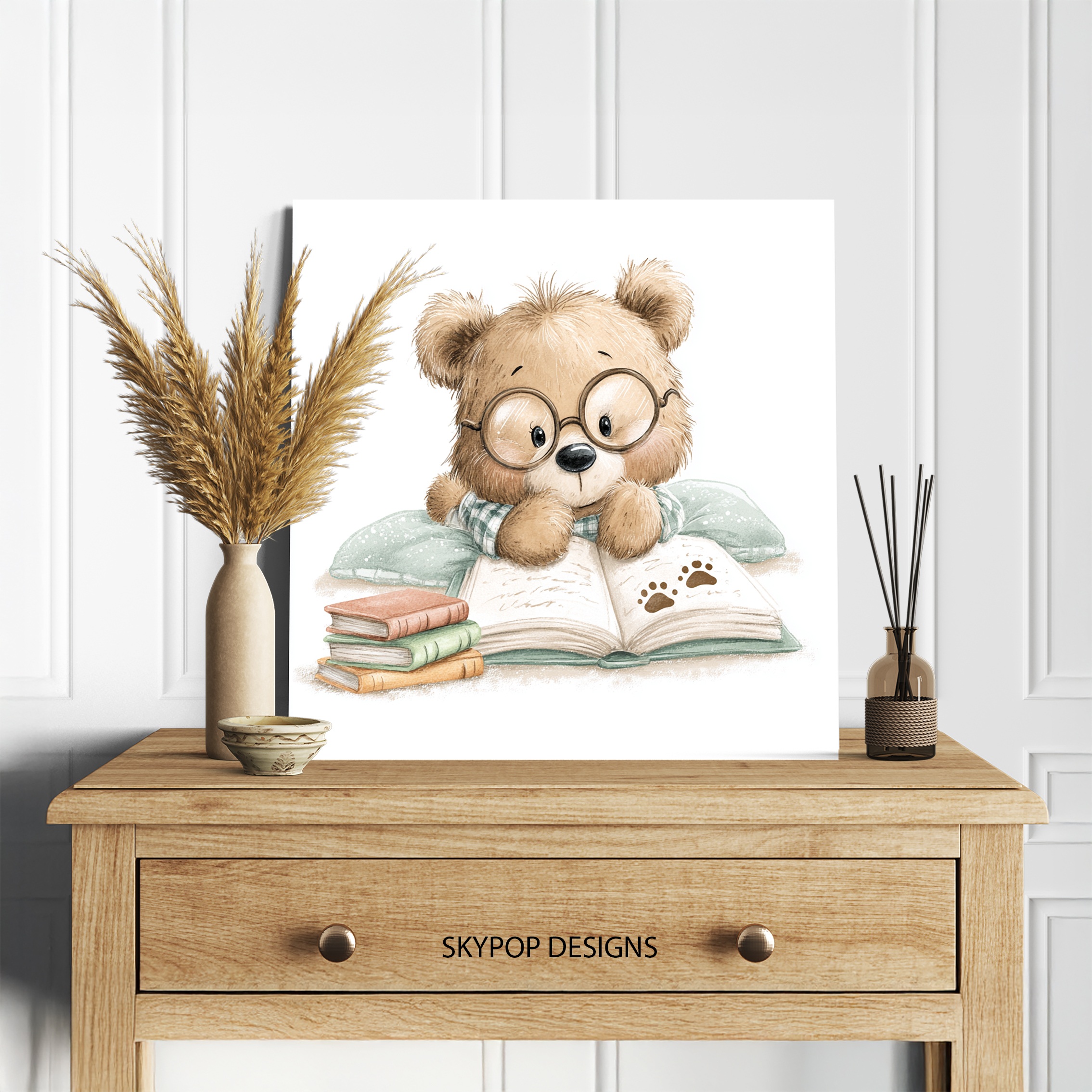 5.jpg Bear Reading Art