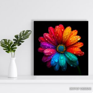 Rainbow Daisy Art