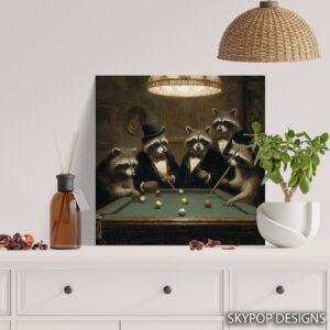 Raccoon Billiards Art