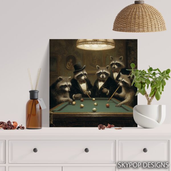 Raccoon Billiards Art
