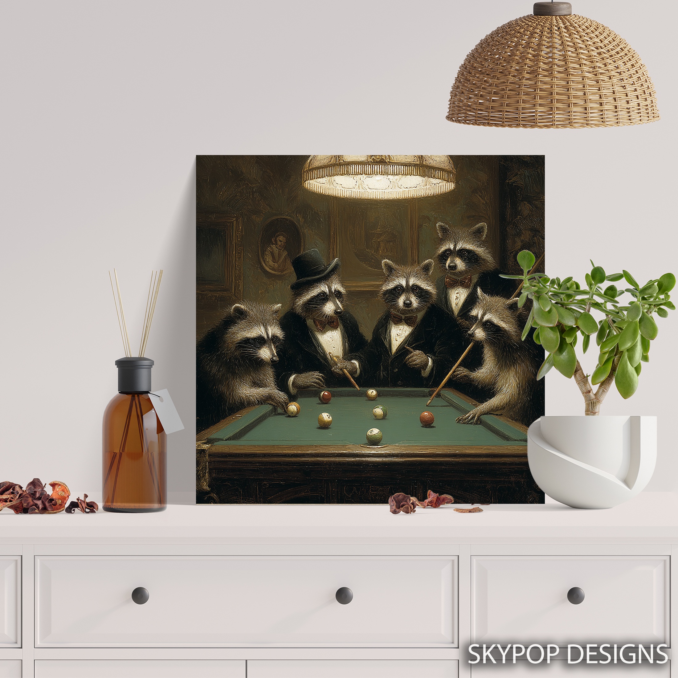 5.jpg Raccoon Billiards Art