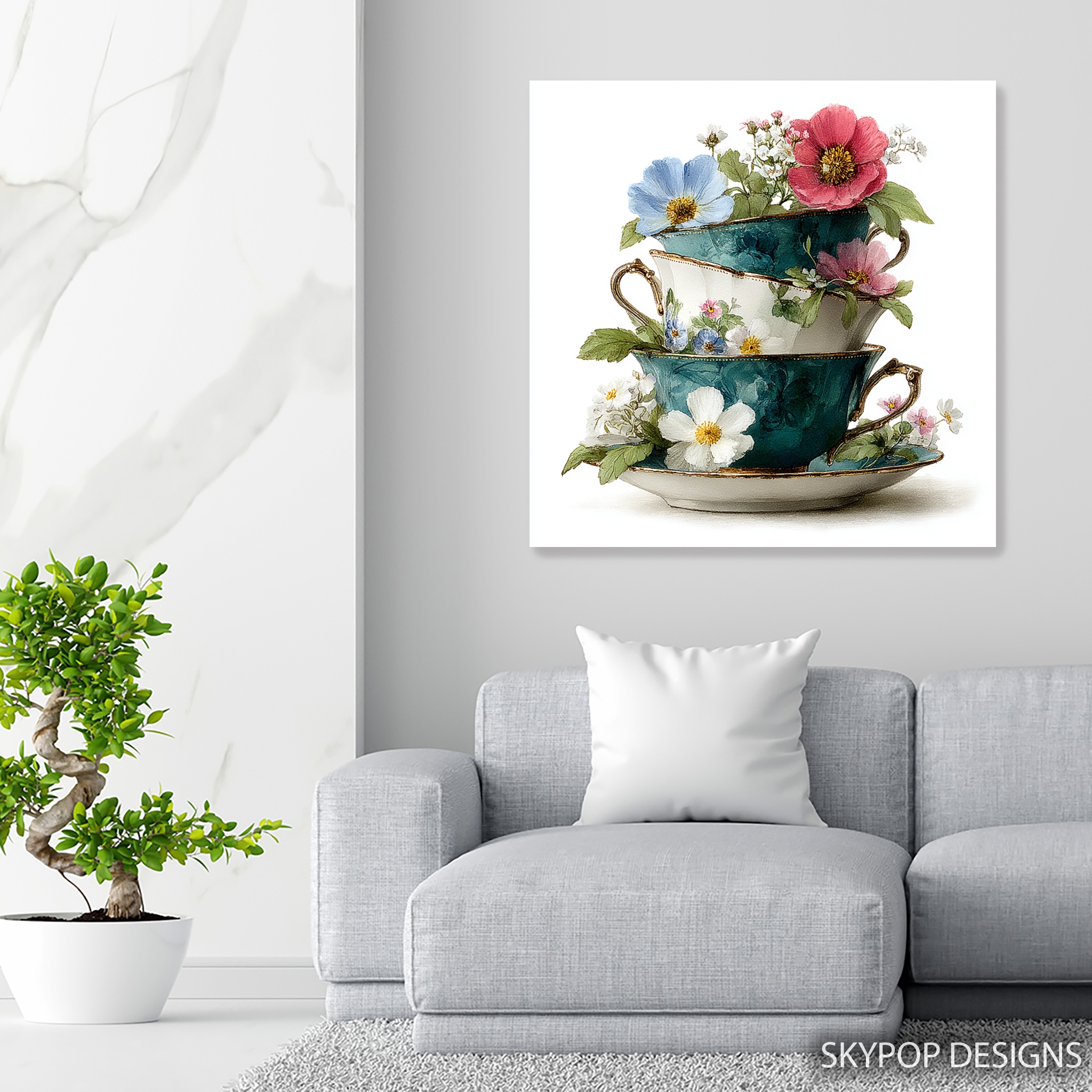 5.jpg Vintage Teacup Floral Art