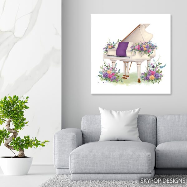 Floral Piano Art