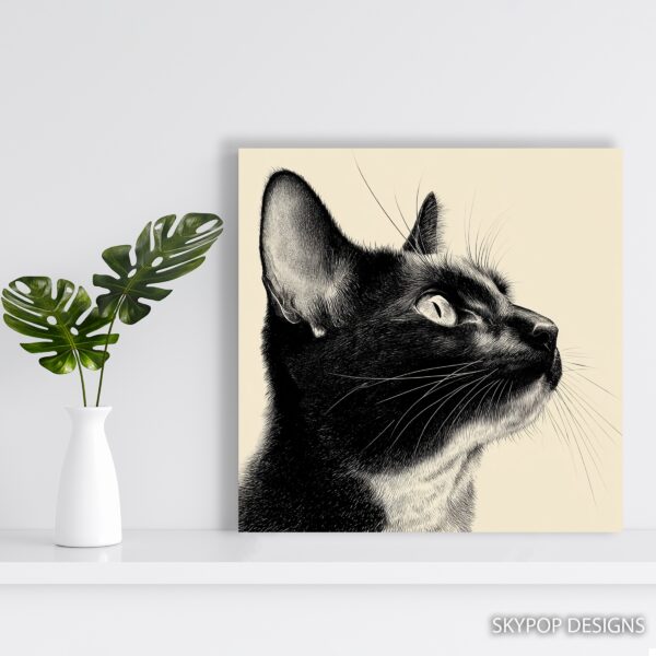 Black Cat Portrait Art