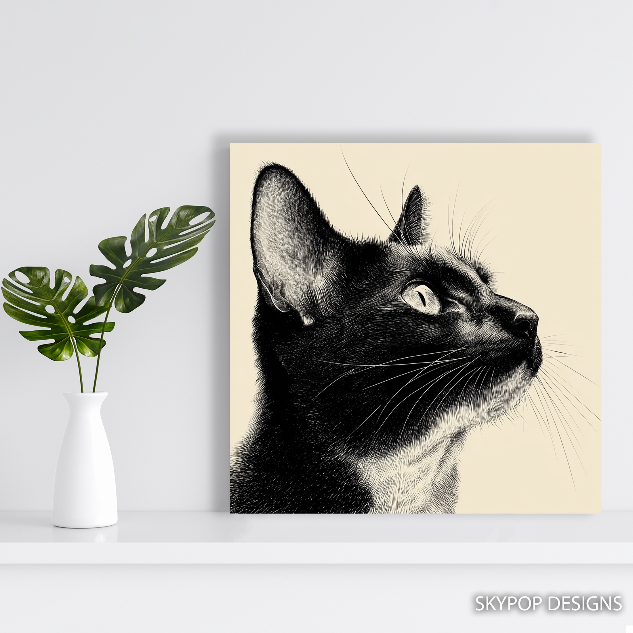 5.jpg Black Cat Portrait Art
