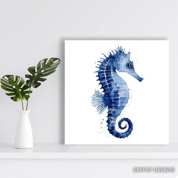 Blue Seahorse Art