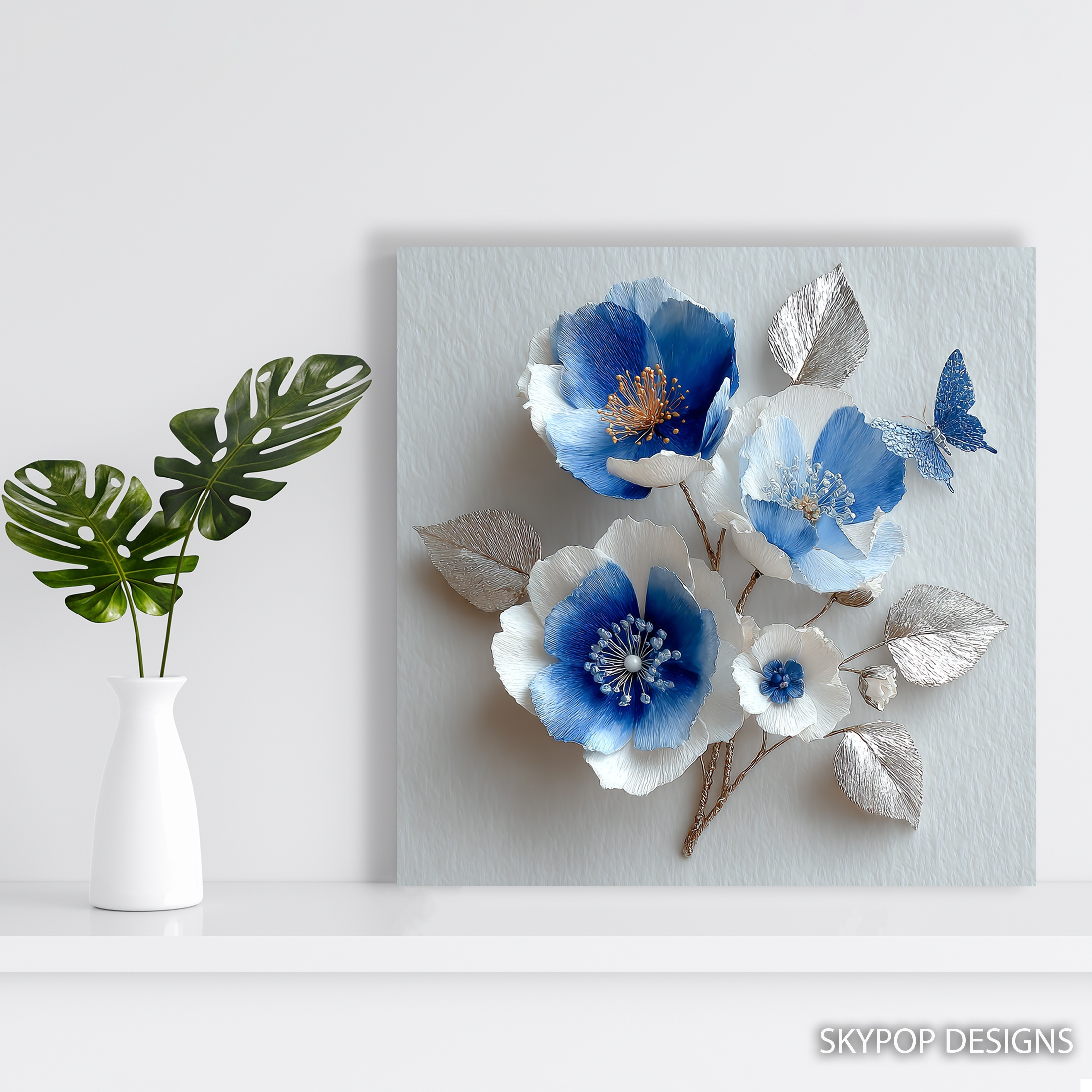 5.jpg Blue Poppy Butterfly Art