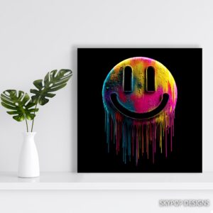 Melting Smiley Face Art