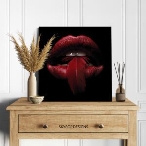 Scarlet Feather Lips Art