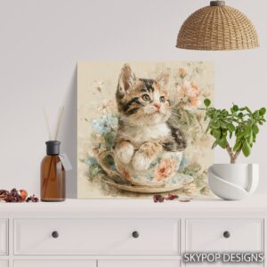 Kitten in Teacup Art