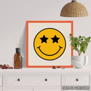Star Eyes Smiley Face Art
