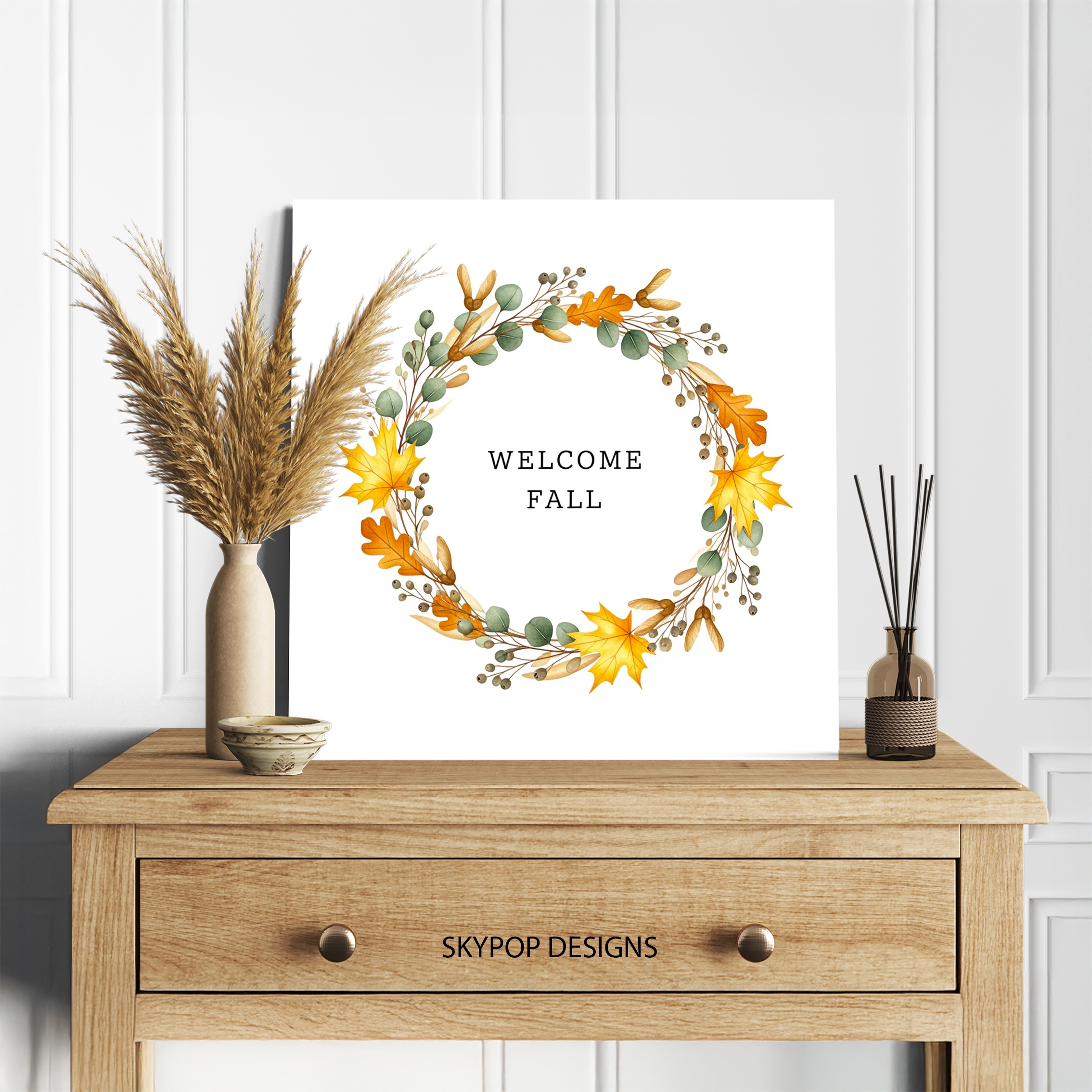 5.jpg Autumn Wreath Welcome Art